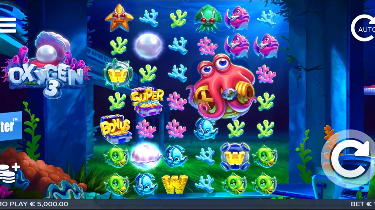 Pemandangan bawah laut futuristik dalam slot Oxygen 3